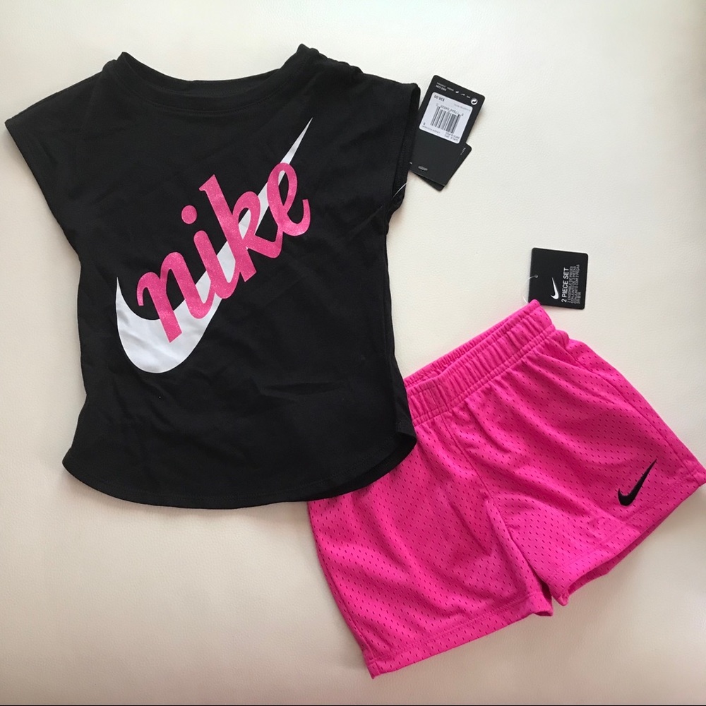 Nike Cute Pink Outfit Shorts with top